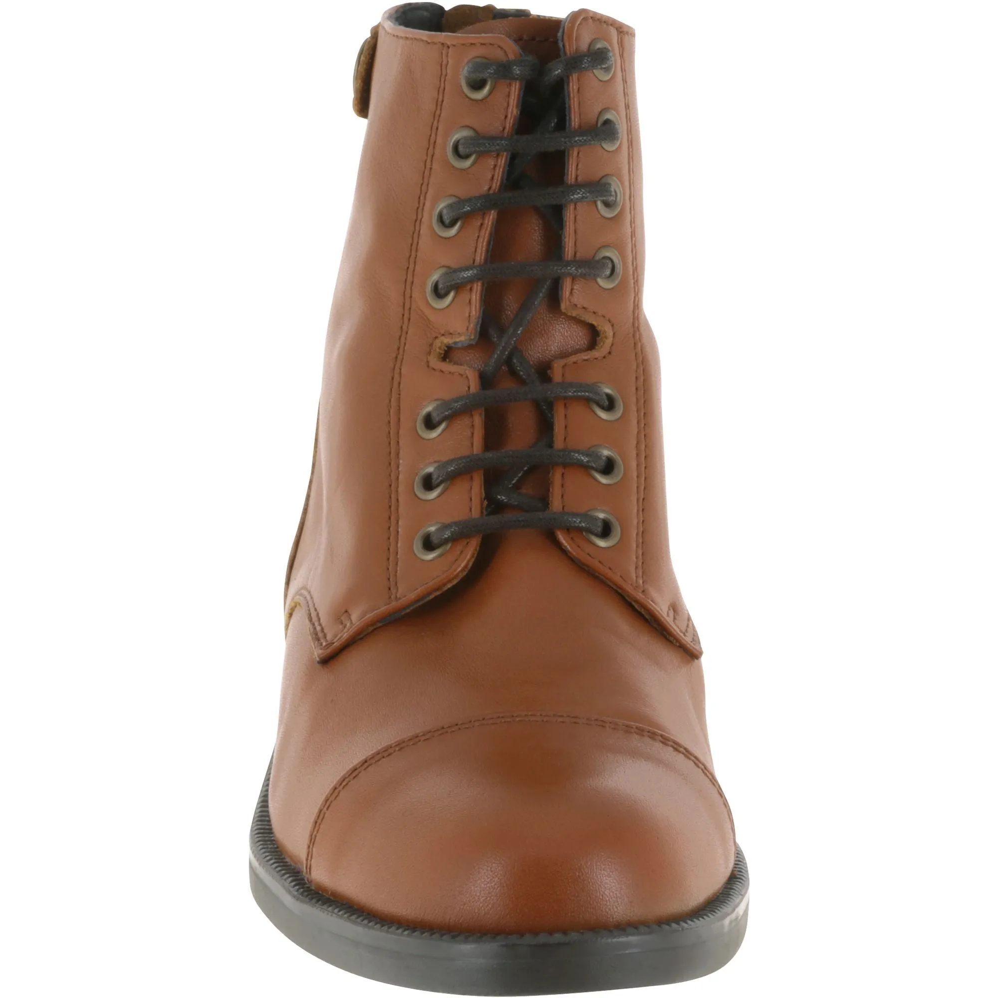 Leather Lace-Up Riding Paddock Boots, Women's