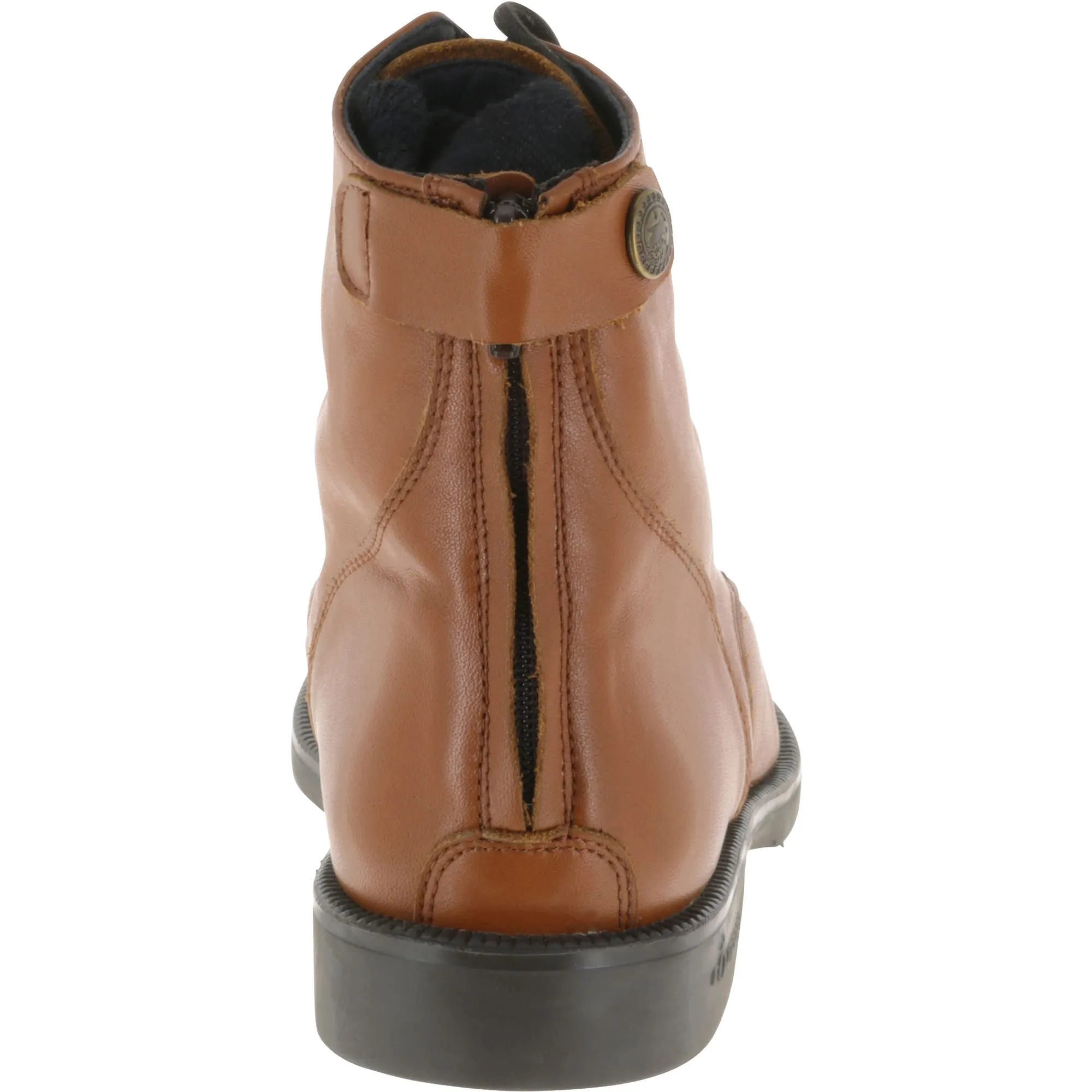 Leather Lace-Up Riding Paddock Boots, Women's