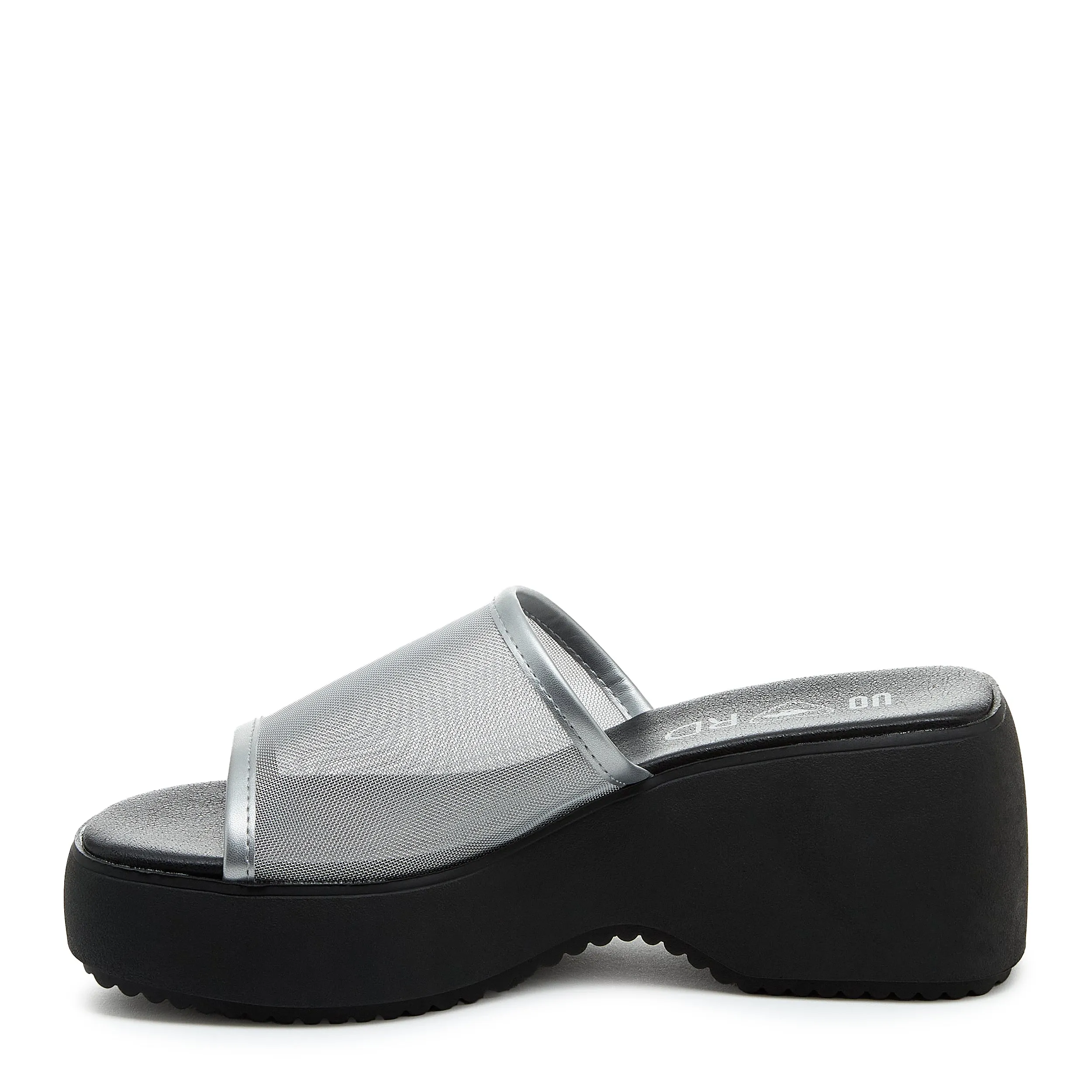 Lennox Silver Mesh Platform Slide