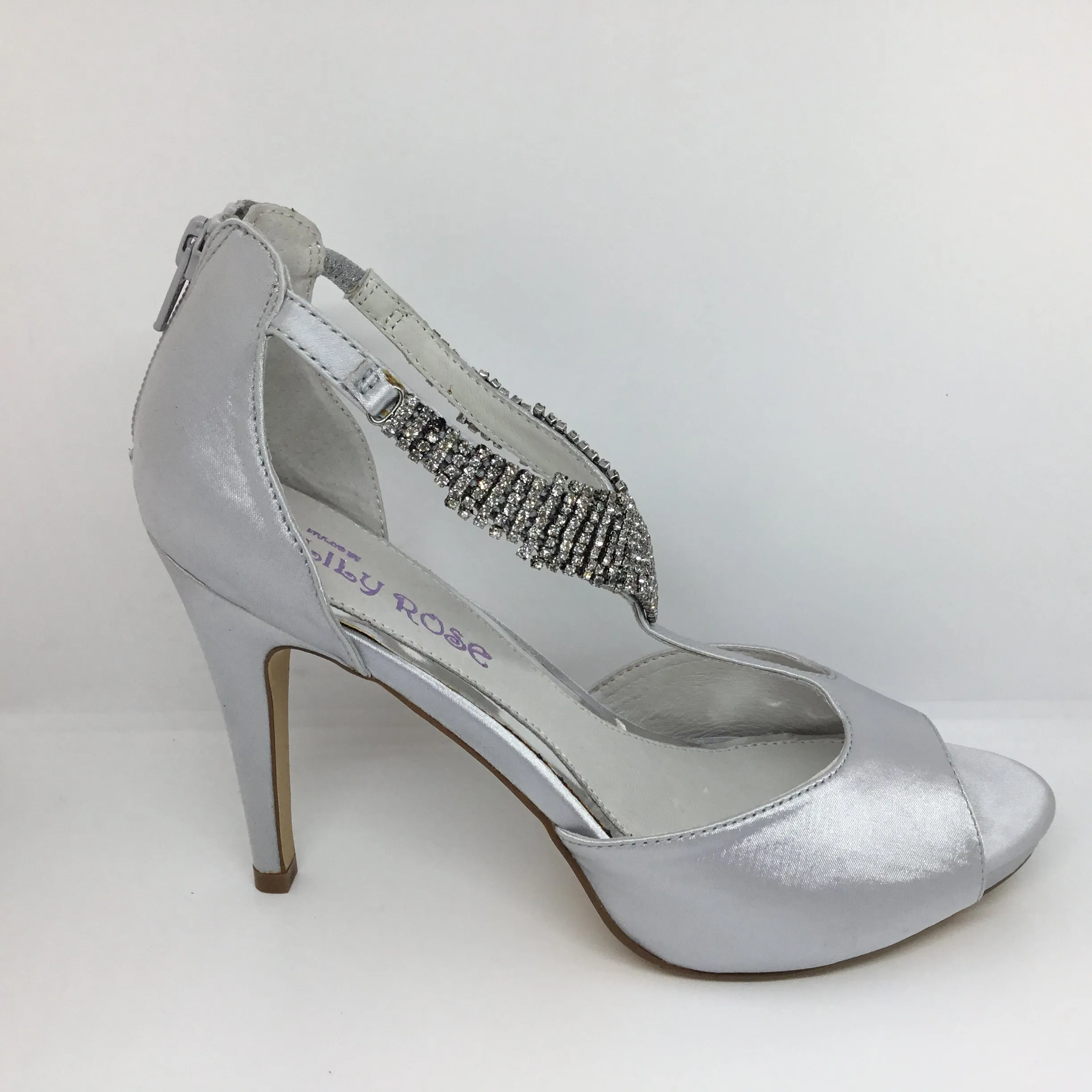 Lily Rose Tango Siver Satin Heel