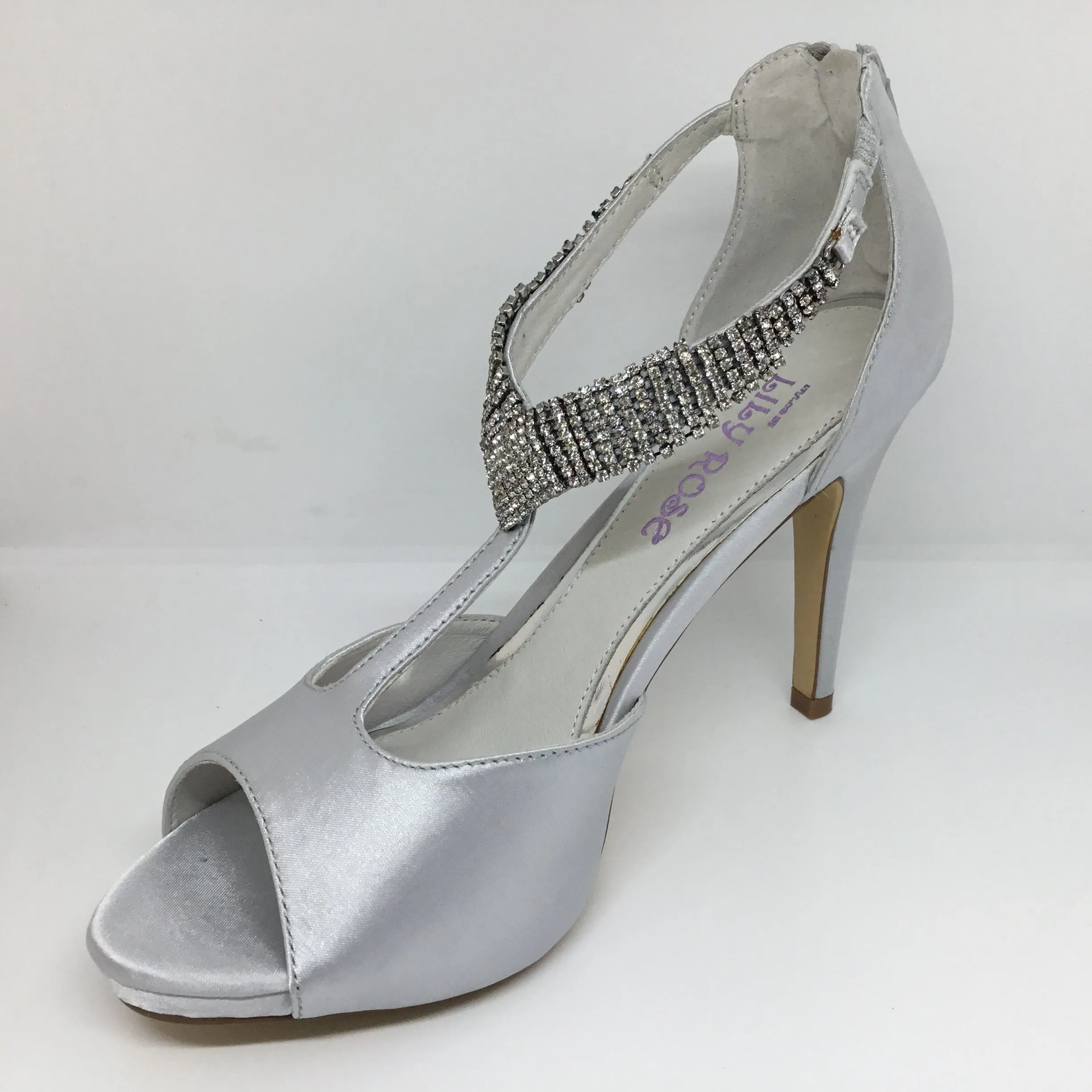 Lily Rose Tango Siver Satin Heel