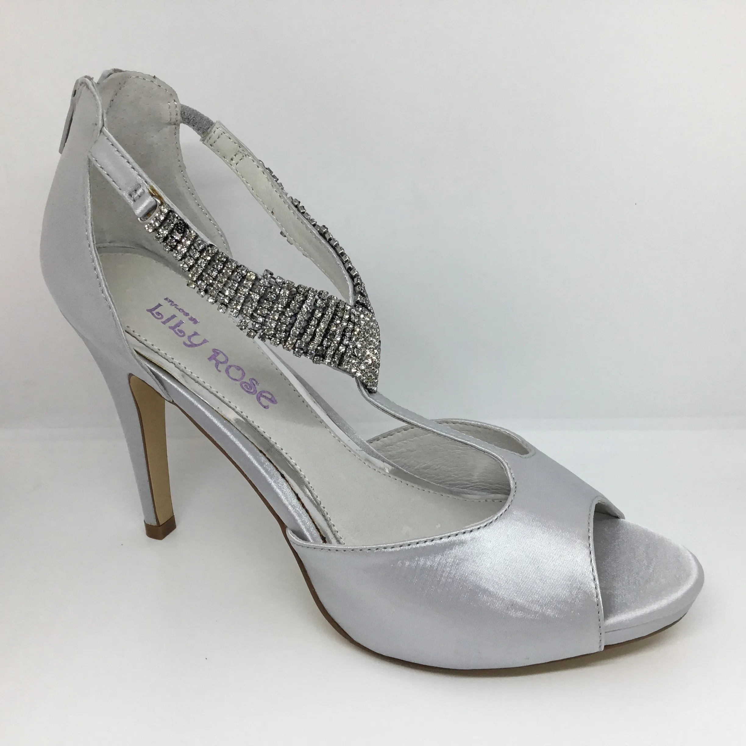 Lily Rose Tango Siver Satin Heel