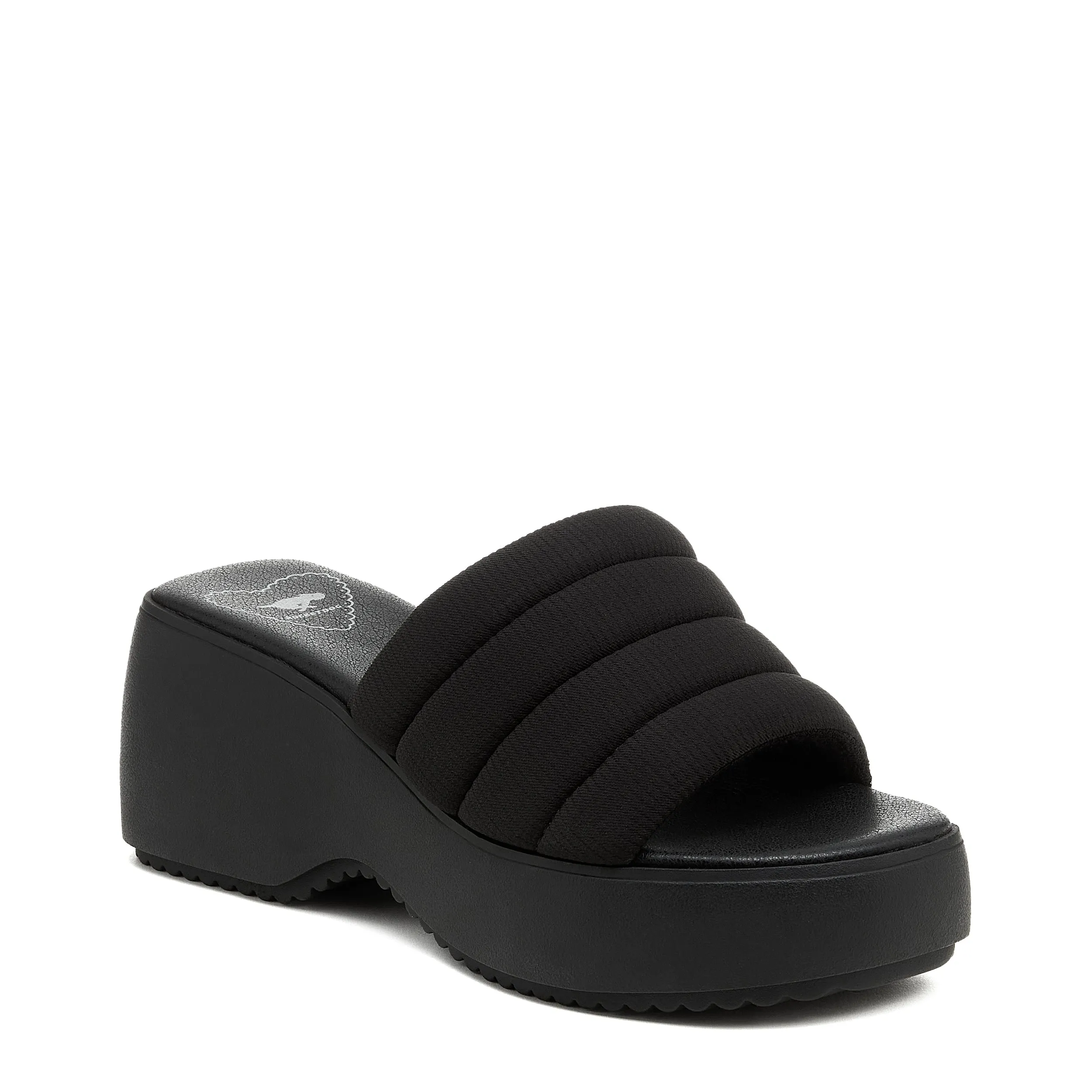 Lounge Black Platform Slide Sandal