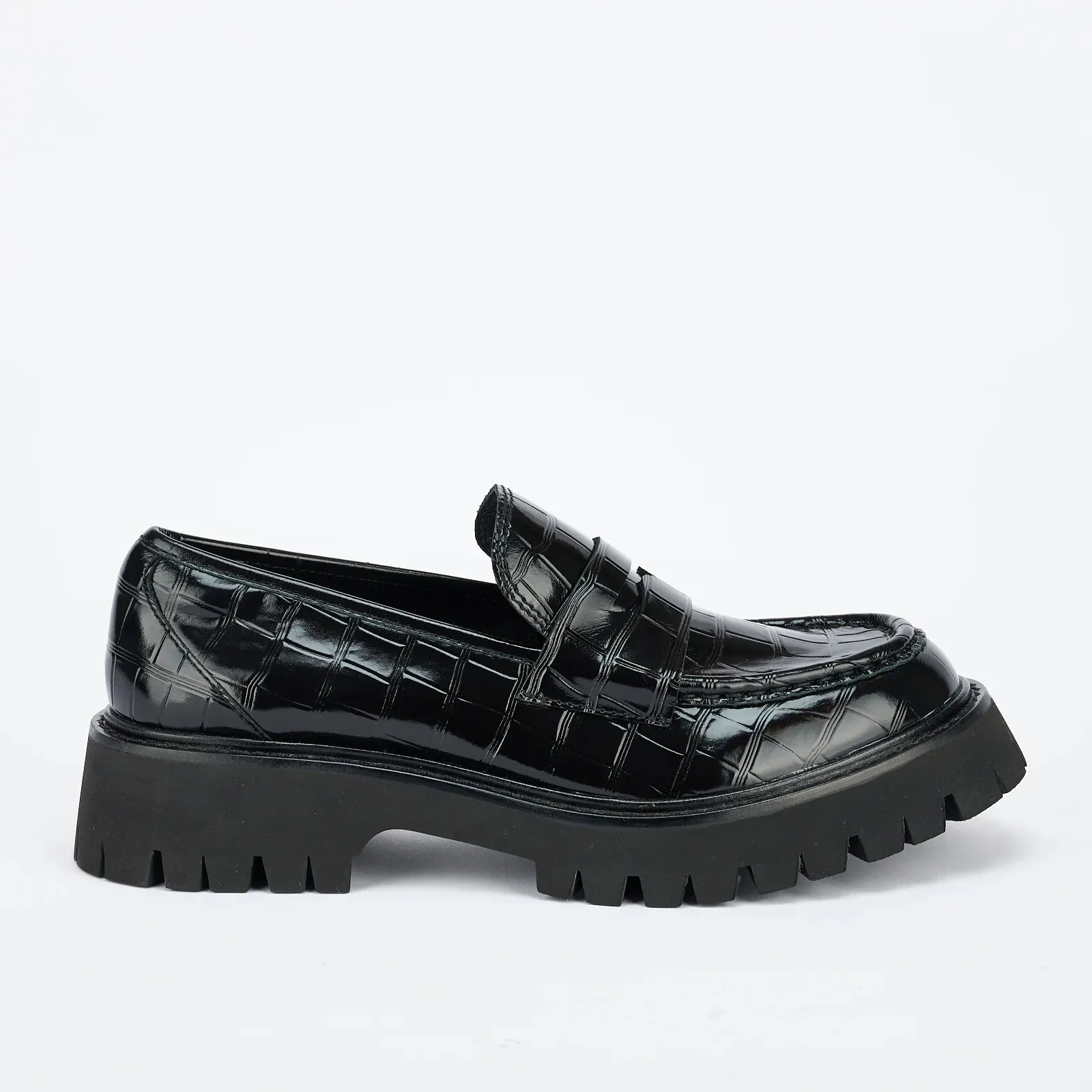 Maritime Loafer - Black Croc