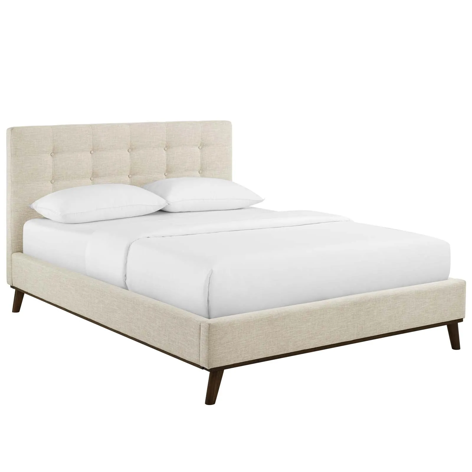 McKenzie Biscuit Tufted Upholstered Fabric Platform Bed