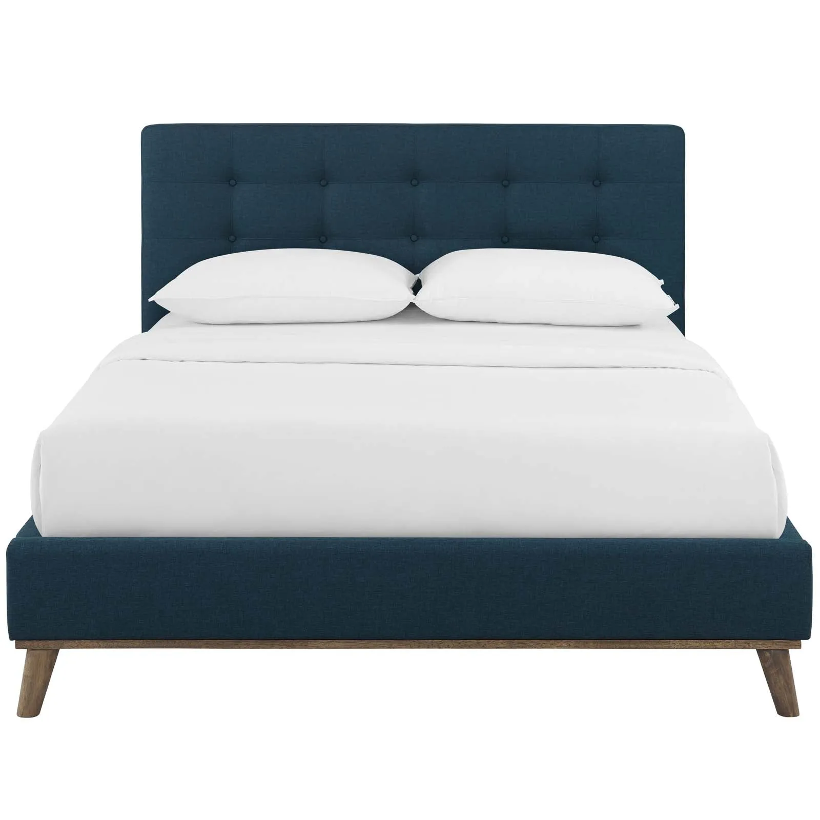 McKenzie Biscuit Tufted Upholstered Fabric Platform Bed