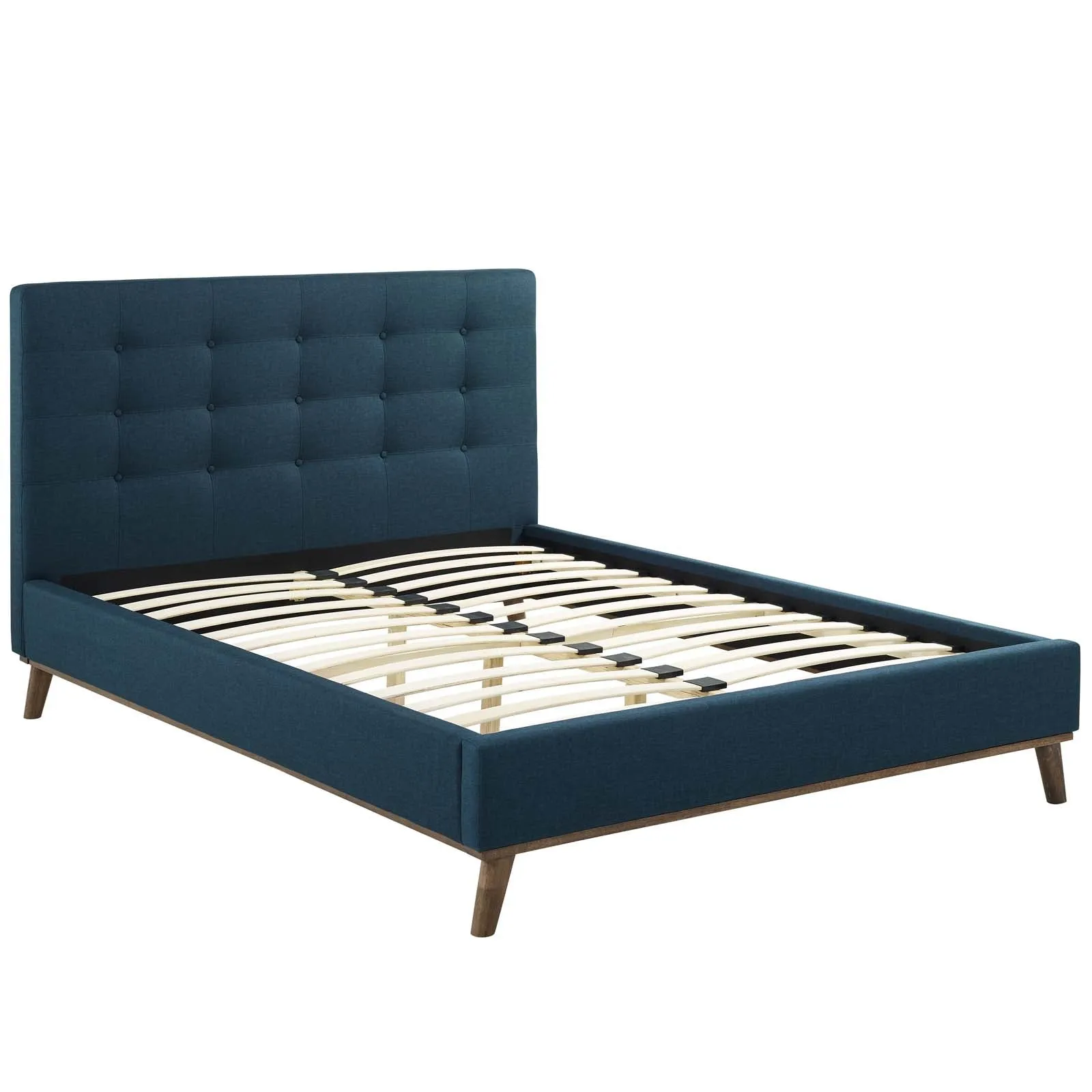 McKenzie Biscuit Tufted Upholstered Fabric Platform Bed