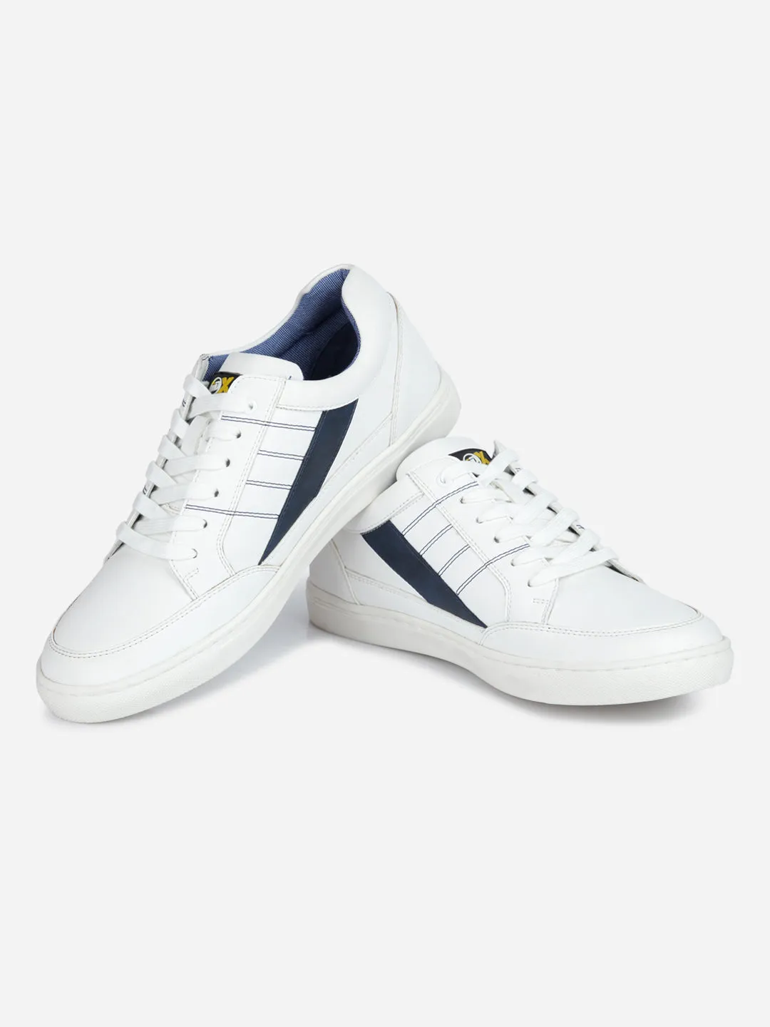 Men's White Lace Up Smart Casual Sneaker (IX1057)