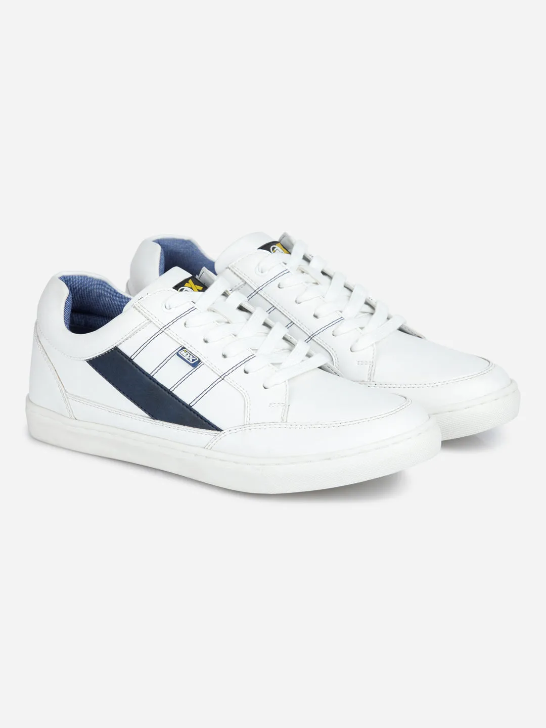 Men's White Lace Up Smart Casual Sneaker (IX1057)