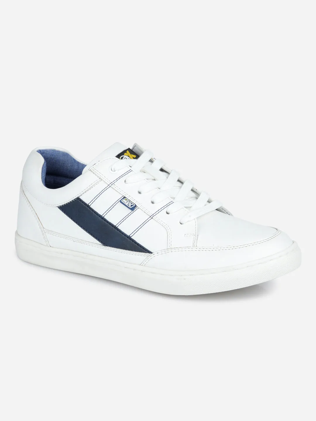 Men's White Lace Up Smart Casual Sneaker (IX1057)