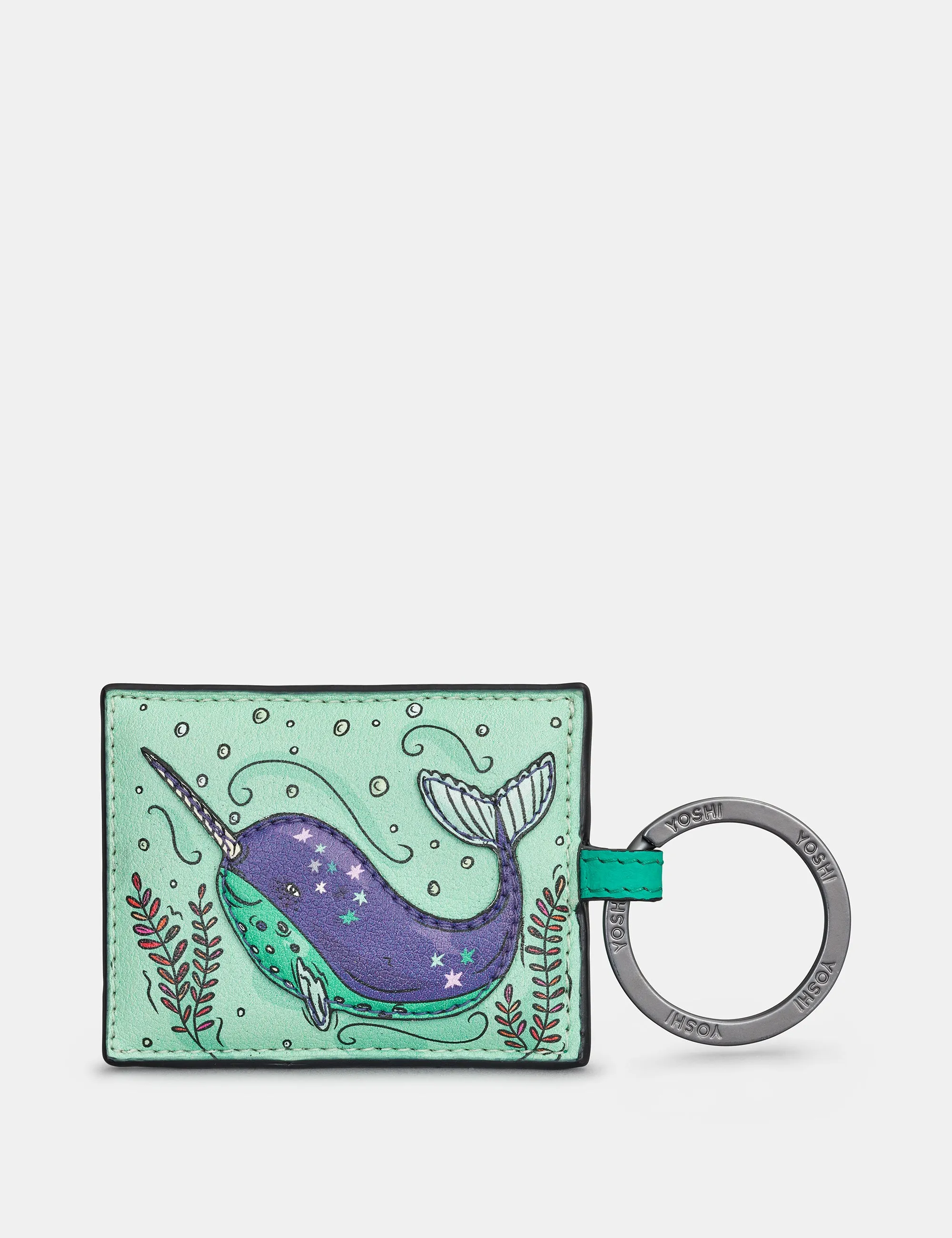 Narwhal Leather Keyring