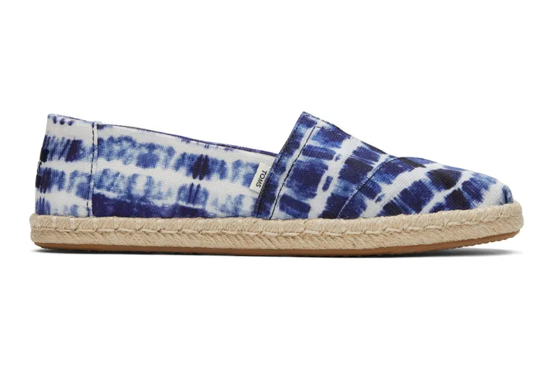 Navy Batik Print Espadrilles