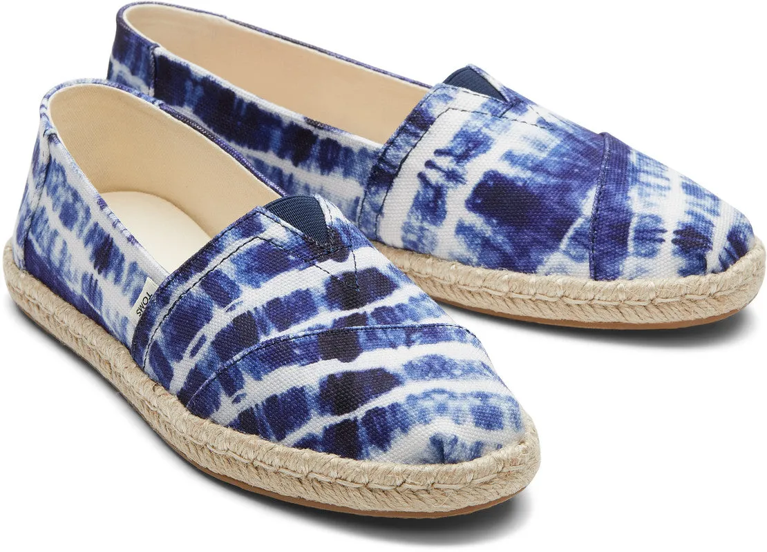 Navy Batik Print Espadrilles