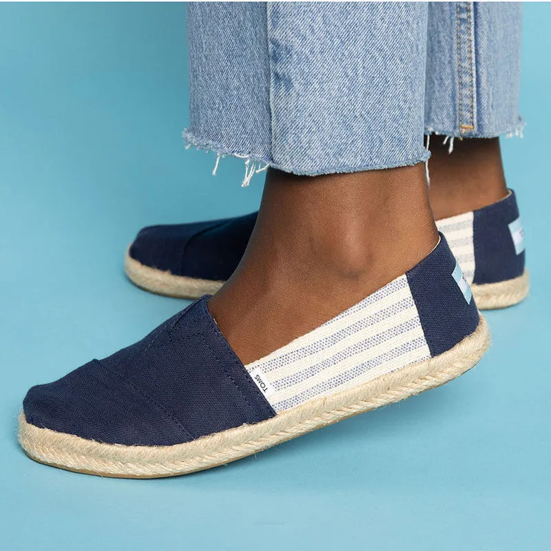 Navy Stripe Sustainable Espadrilles