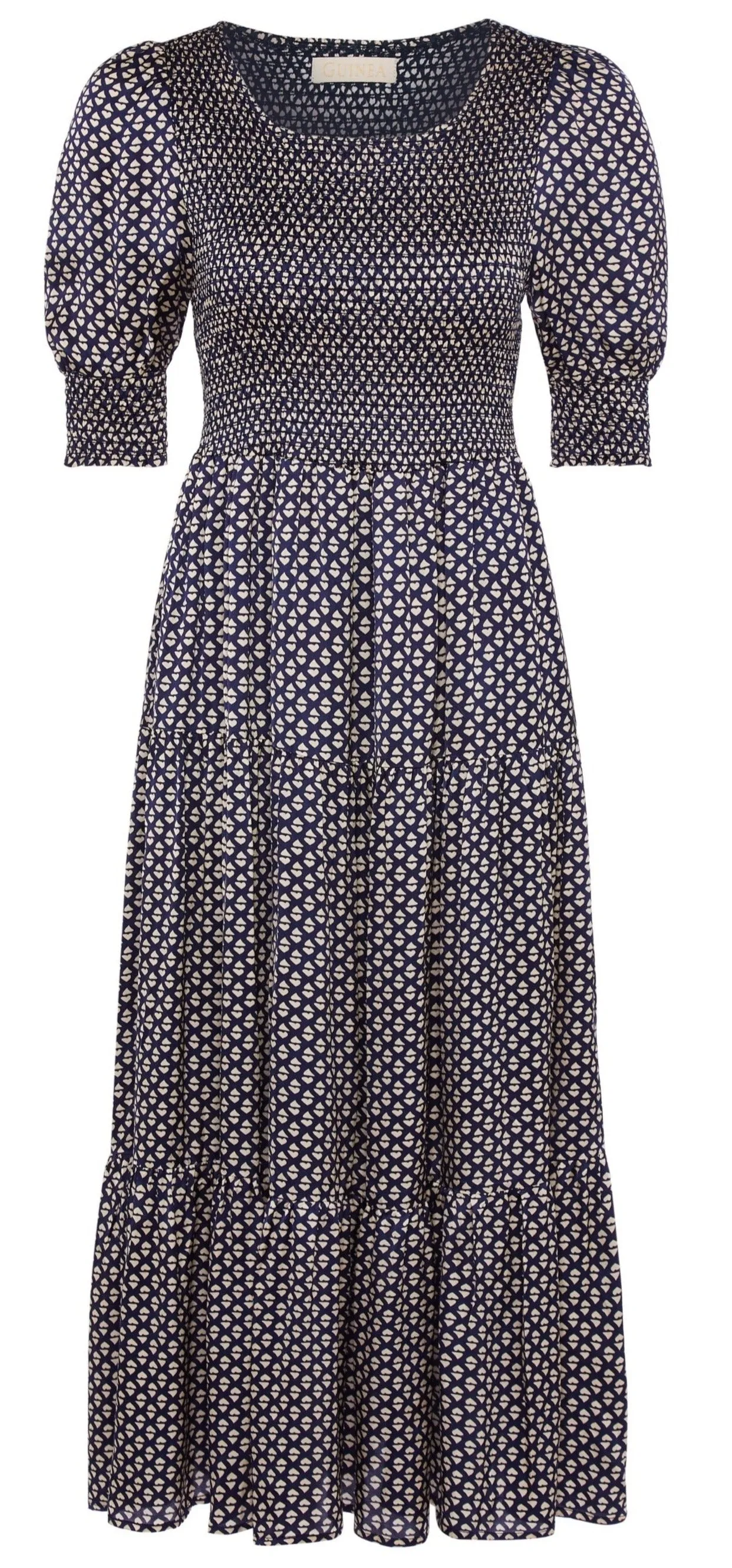 Phoebe Navy Blue Heart Print - 50% OFF