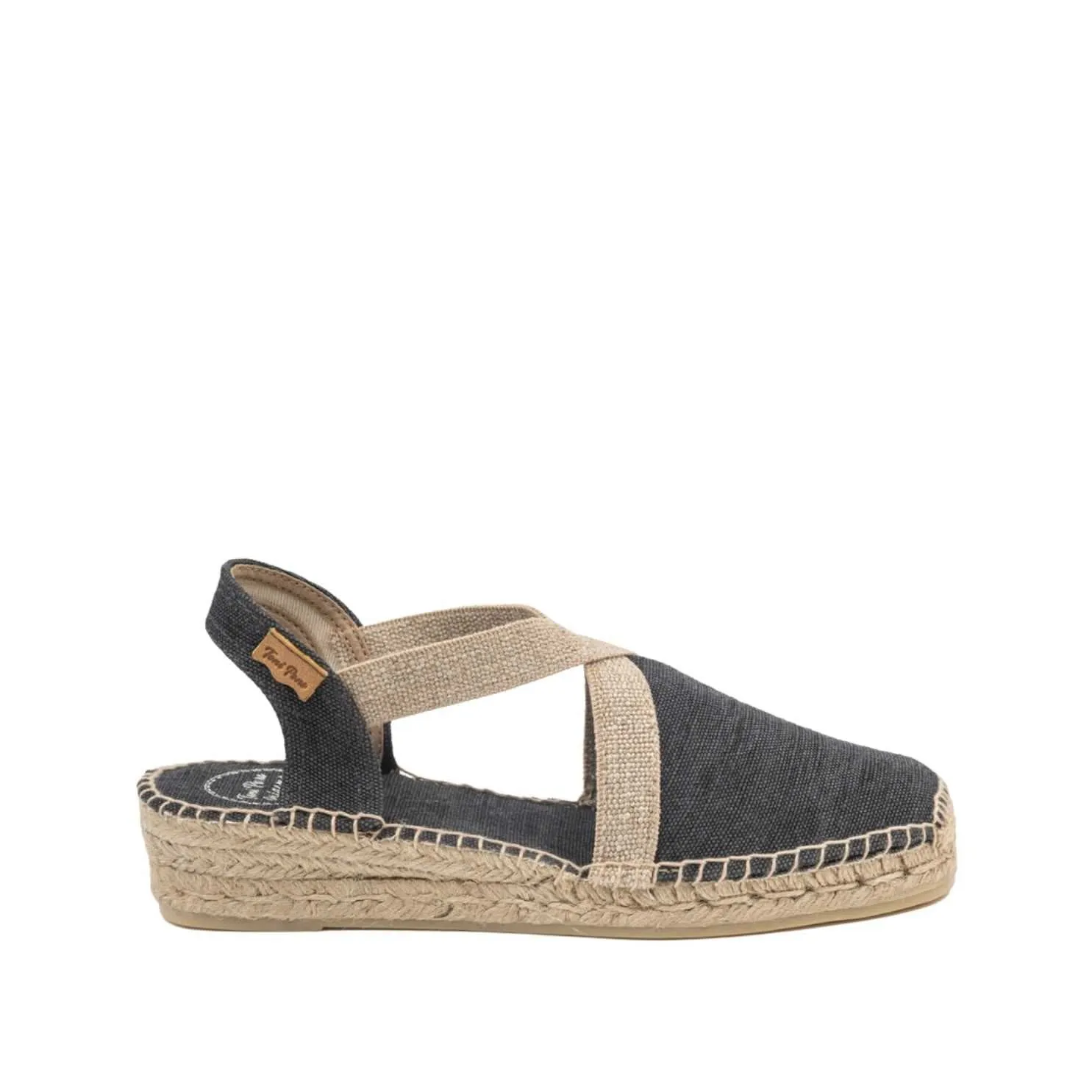 Plain Canvas Wedge Espadrille for Women - Verdi-V