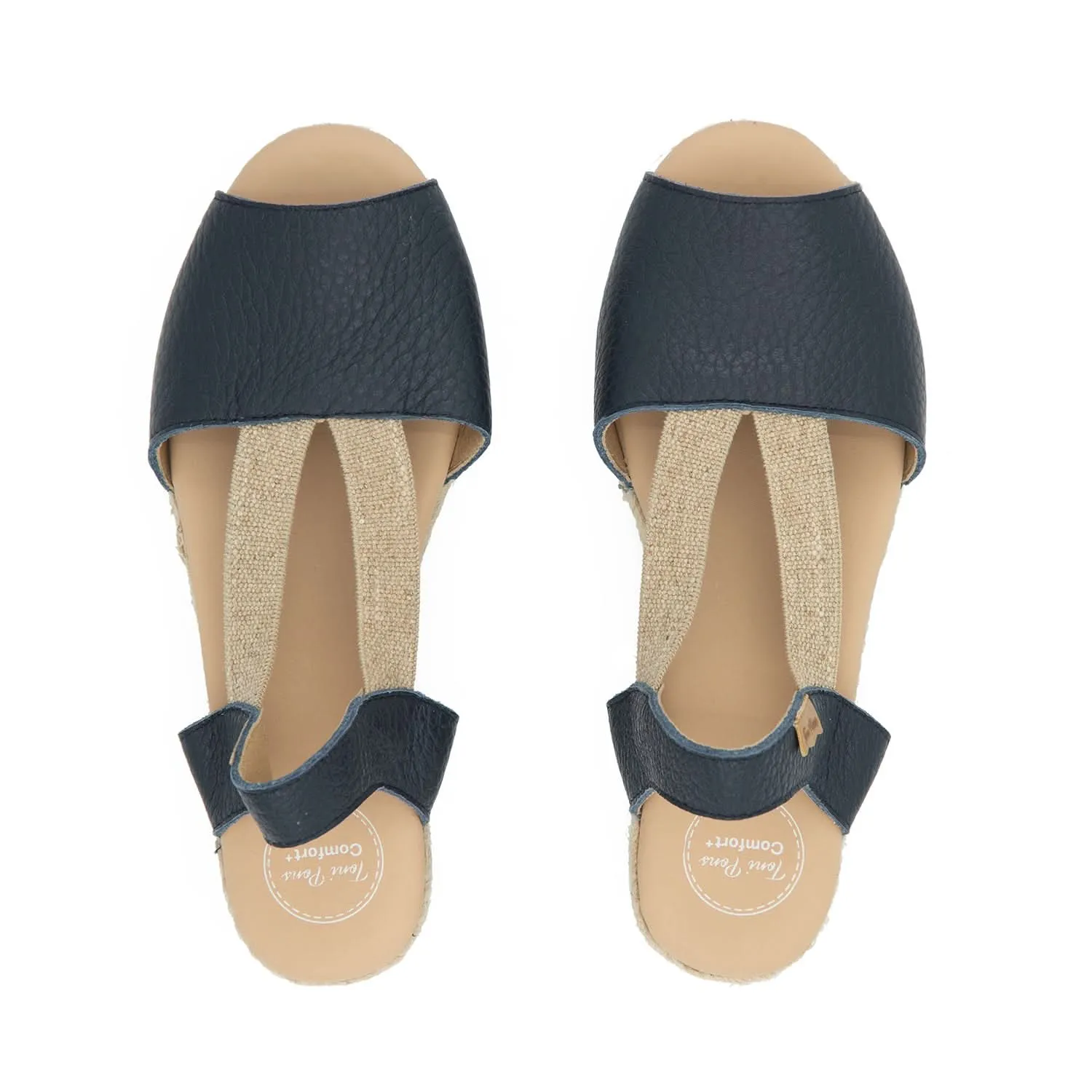 Plain Leather Wedge Espadrille for Women - Nuvol