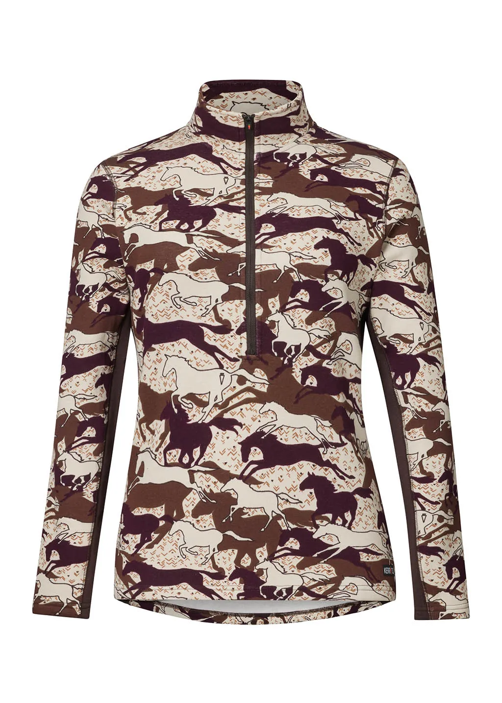 Plush Printed Fleece Half Zip Top