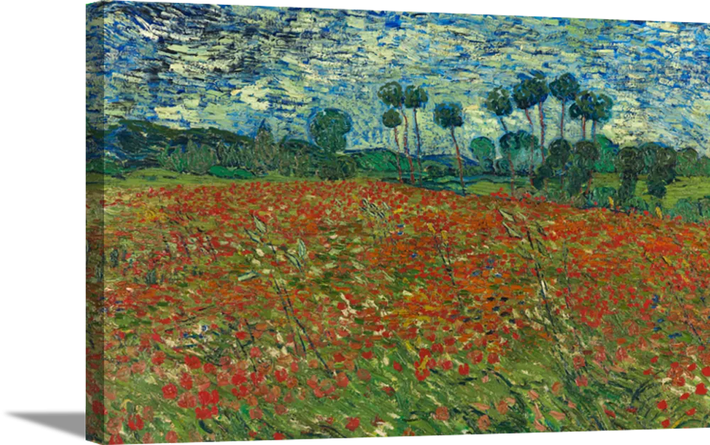 Poppy Field | Vincent Van Gogh Masters Classic Art in Gallery Wrapped Canvas | Various Sizes