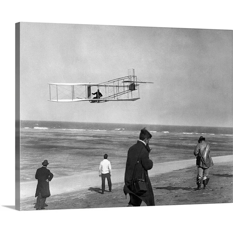 "1911 One Of The Wright Brothers Flying A Glider" Canvas Wall Art