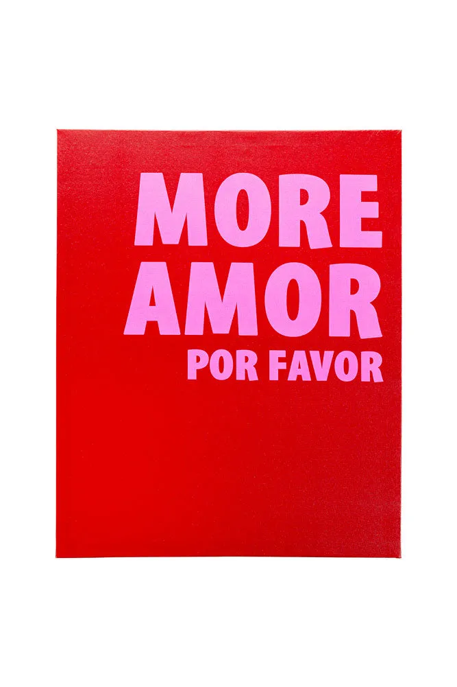 Red & Pink More Amor Por Favor Canvas