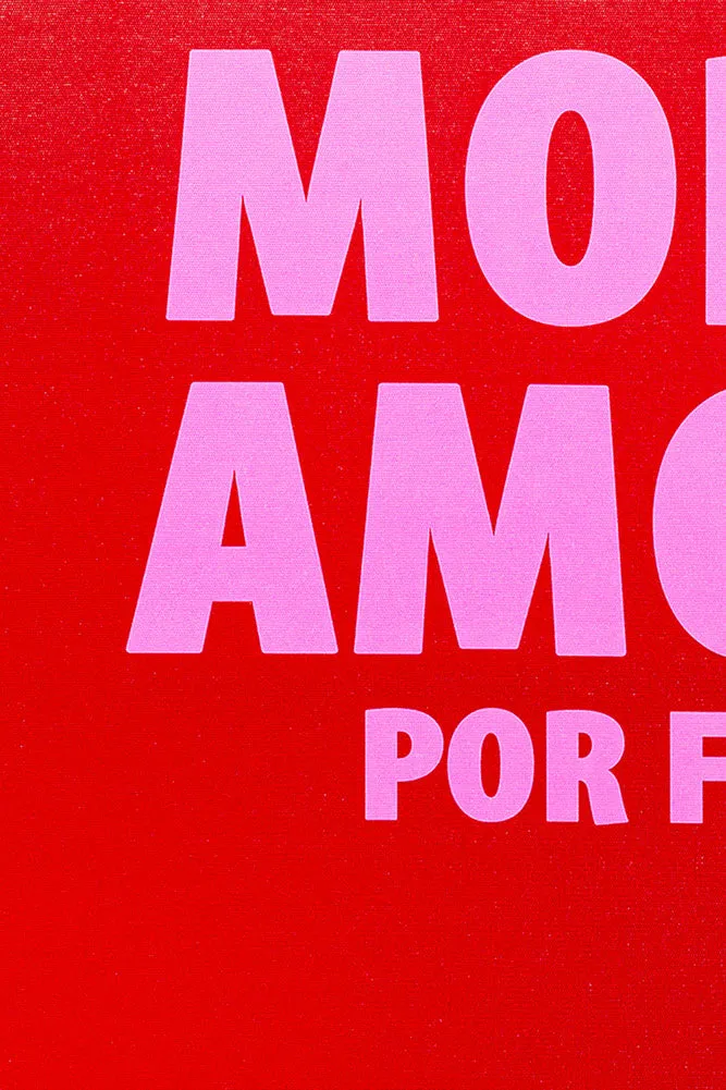 Red & Pink More Amor Por Favor Canvas