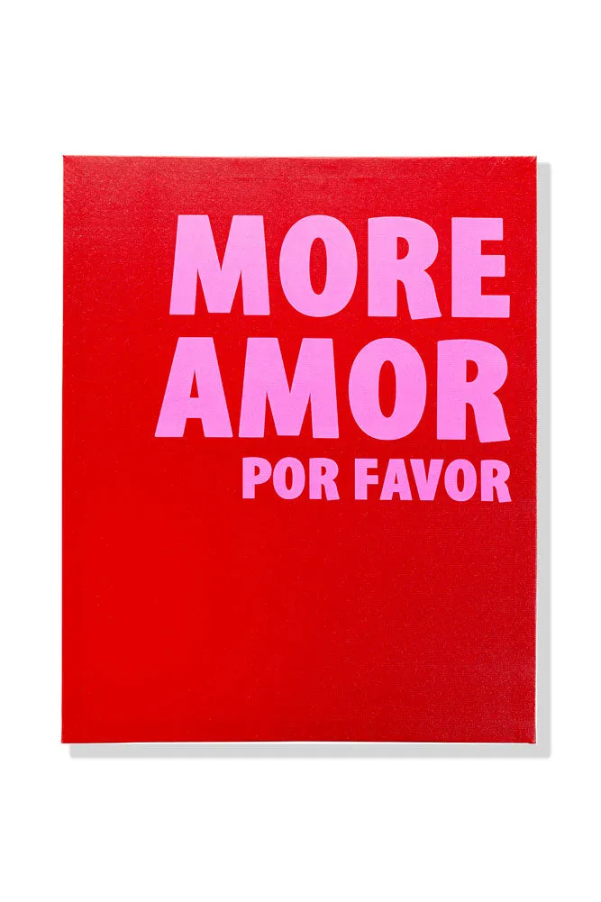 Red & Pink More Amor Por Favor Canvas