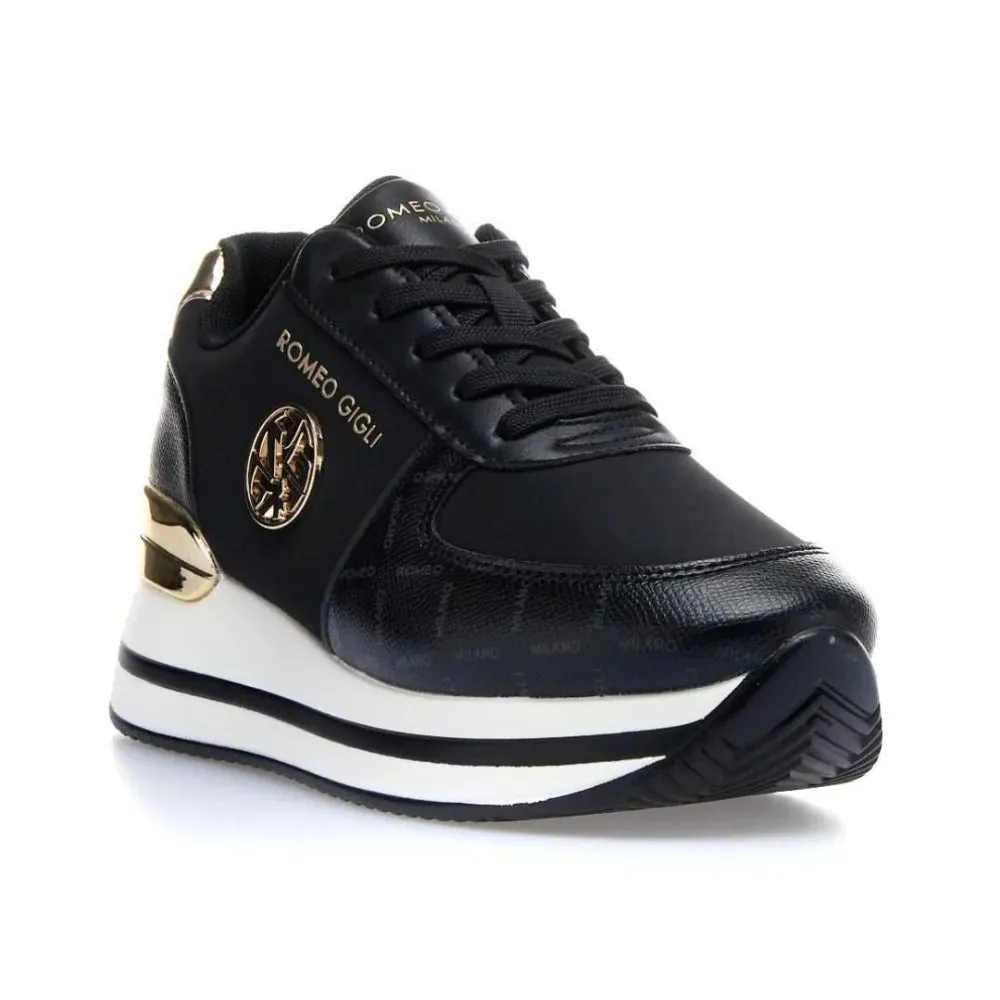 ROMEO GIGLI MILAN Platform Logo Sneakers Women AB2787544-BLKGLD