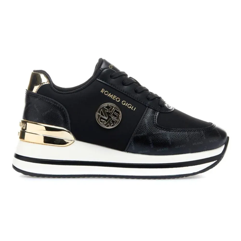 ROMEO GIGLI MILAN Platform Logo Sneakers Women AB2787544-BLKGLD