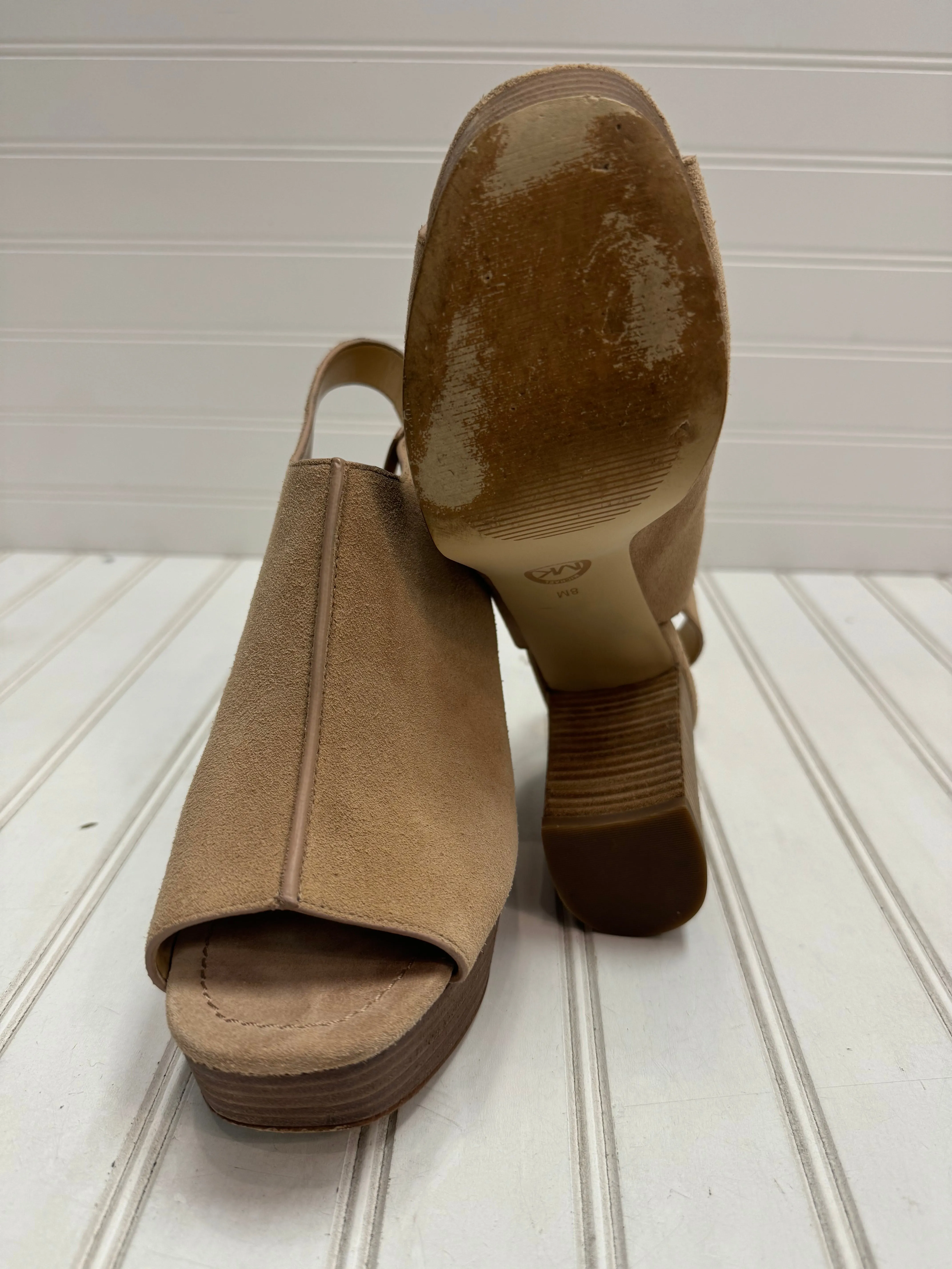 Sandals Heels Block By Michael By Michael Kors In Beige, Size: 8