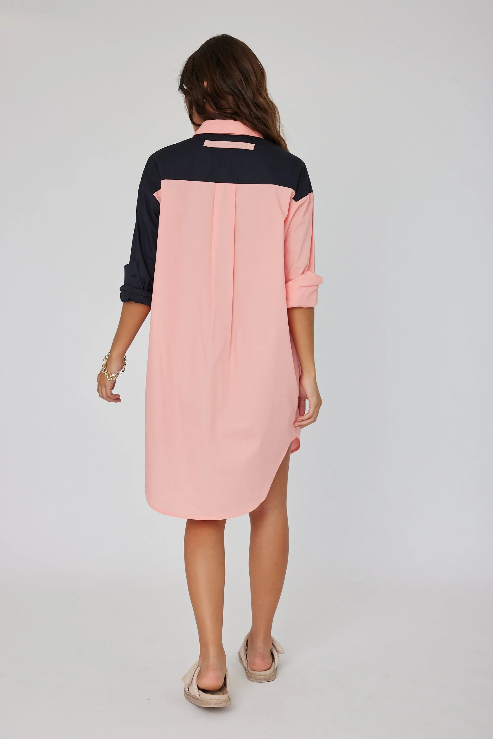 SOLIEL Dress Peach & Ink