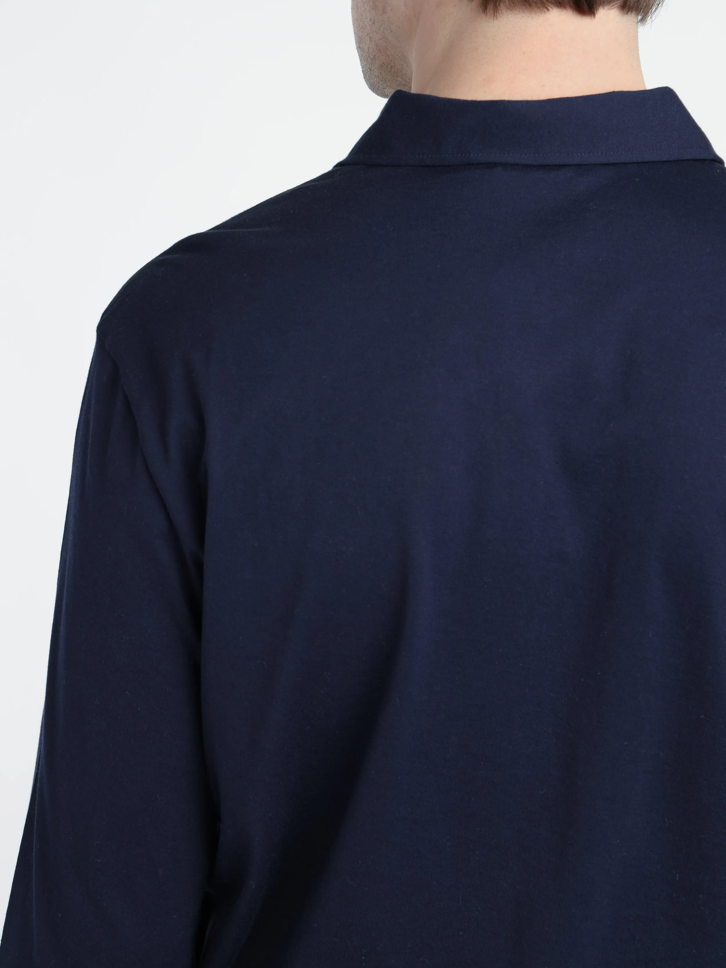 Spring Navy Lisle Pocket Polo Shirt