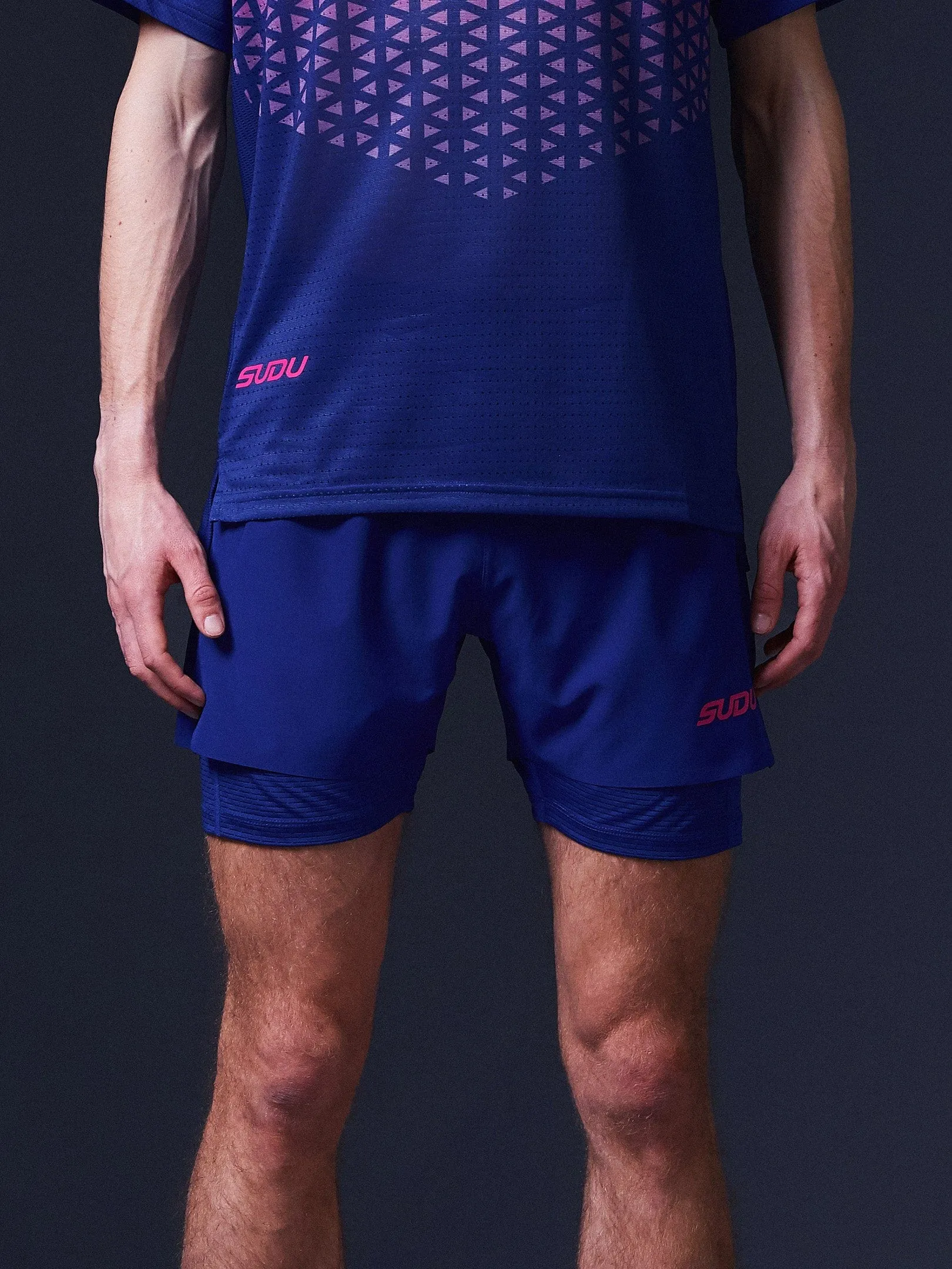 SRS 01 Run Shorts - Dark Blue/Pink