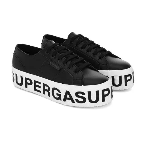 Superga 2790 Vegan Leather Lettering - Black