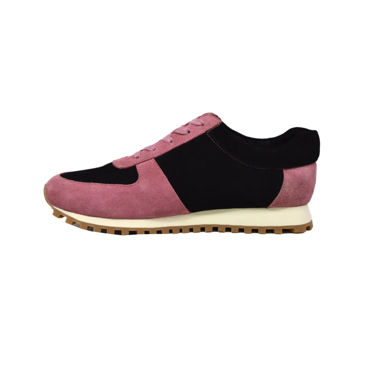 Surrey Pink & Black Sneakers - Handcrafted Leather and Suede Shoes