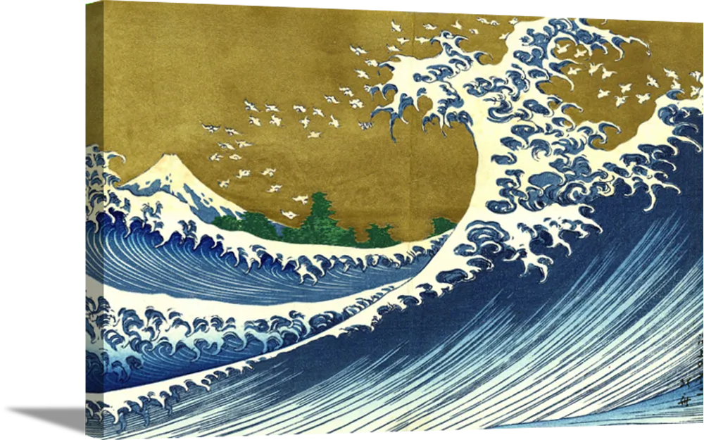 The Big Wave | Katsushika Hokusai Masters Classic Art in Gallery Wrapped Canvas | Various Sizes