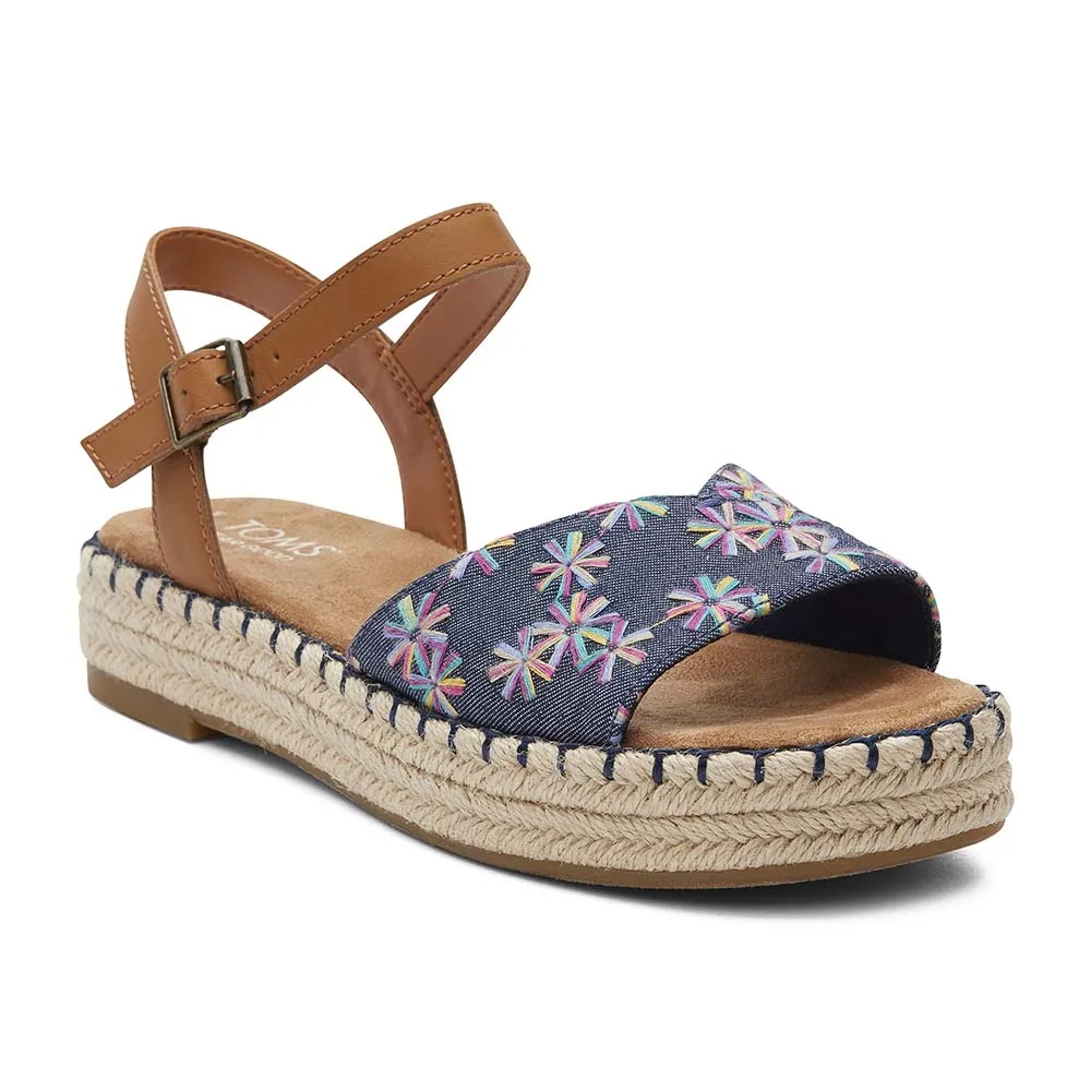 Toms Women Abby Navy Flatform Espadrille Sandal