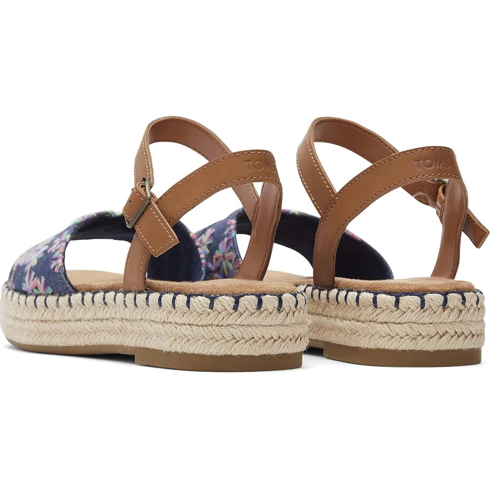 Toms Women Abby Navy Flatform Espadrille Sandal