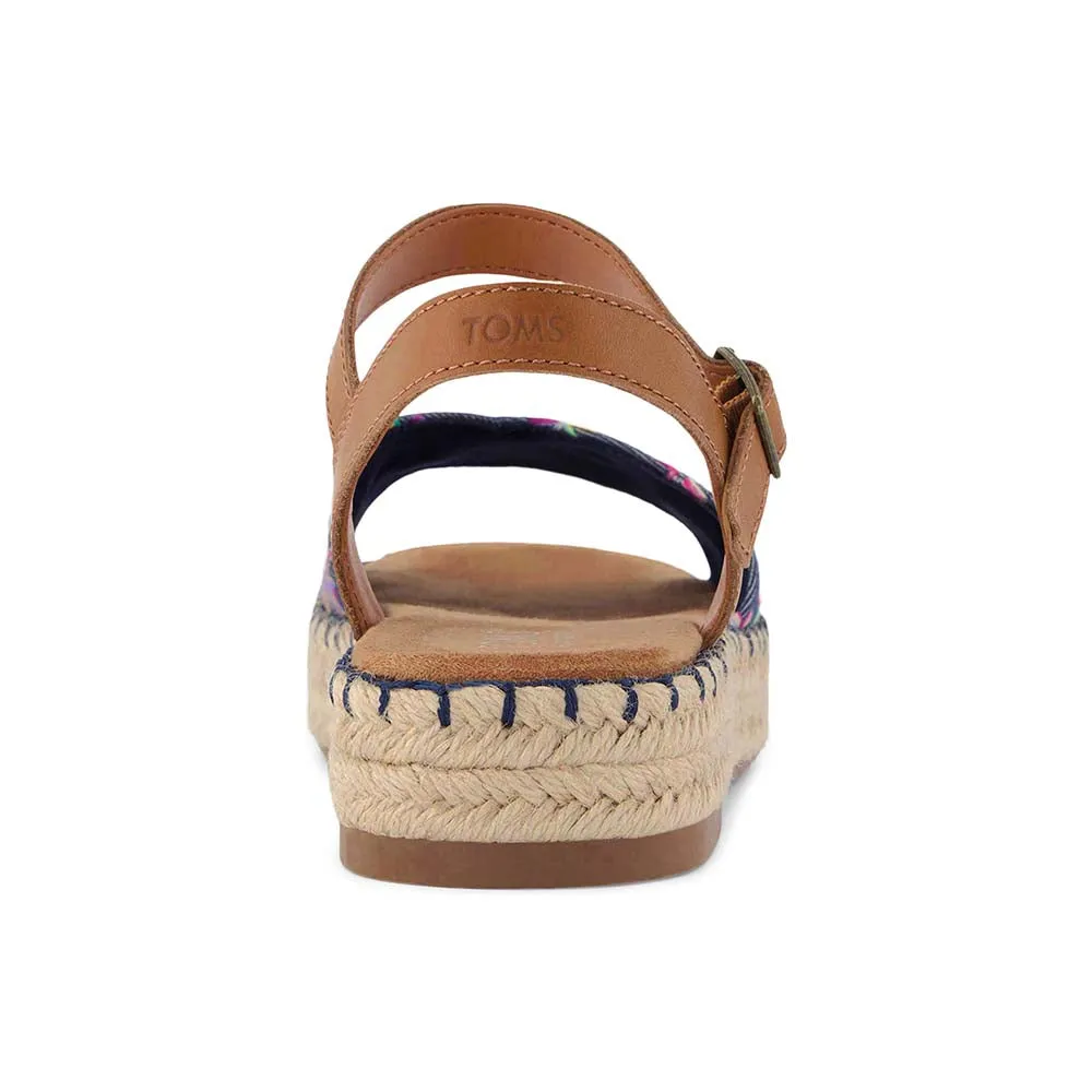 Toms Women Abby Navy Flatform Espadrille Sandal