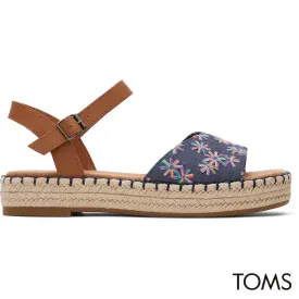 Toms Women Abby Navy Flatform Espadrille Sandal