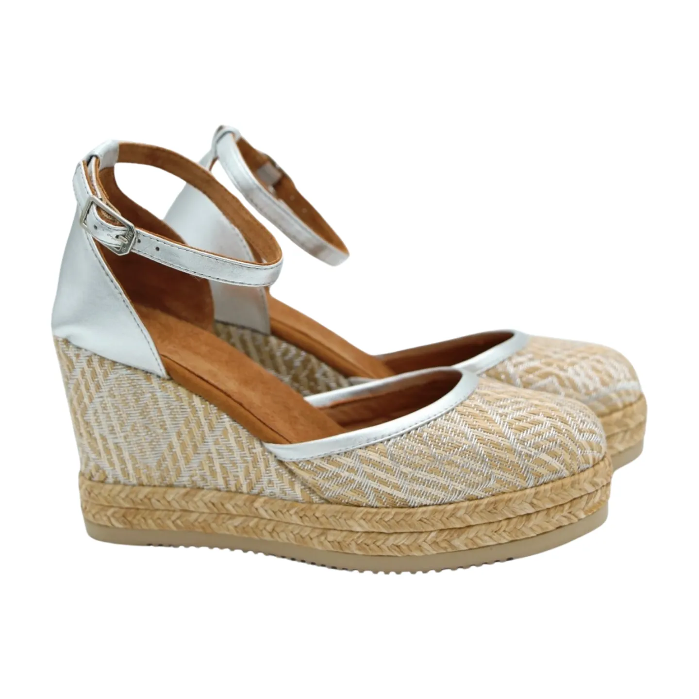 UNISA Silver Printed Espadrille CAMEO