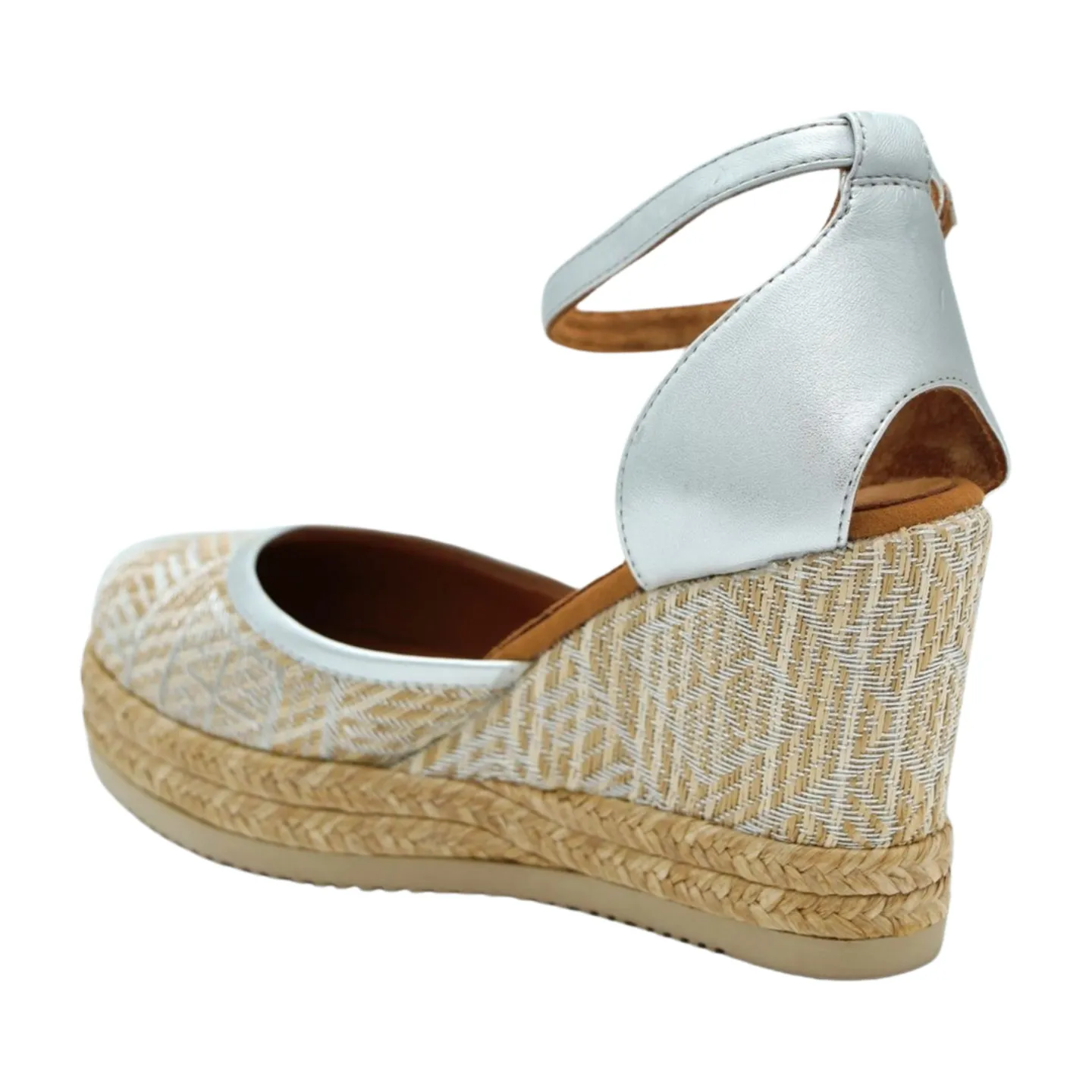 UNISA Silver Printed Espadrille CAMEO