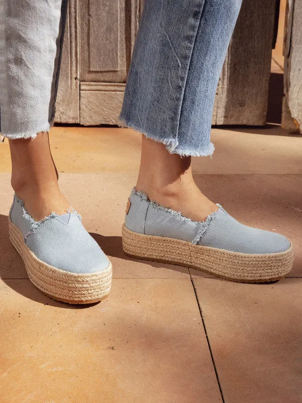 Valencia rope wrap Blue Platform Espadrilles