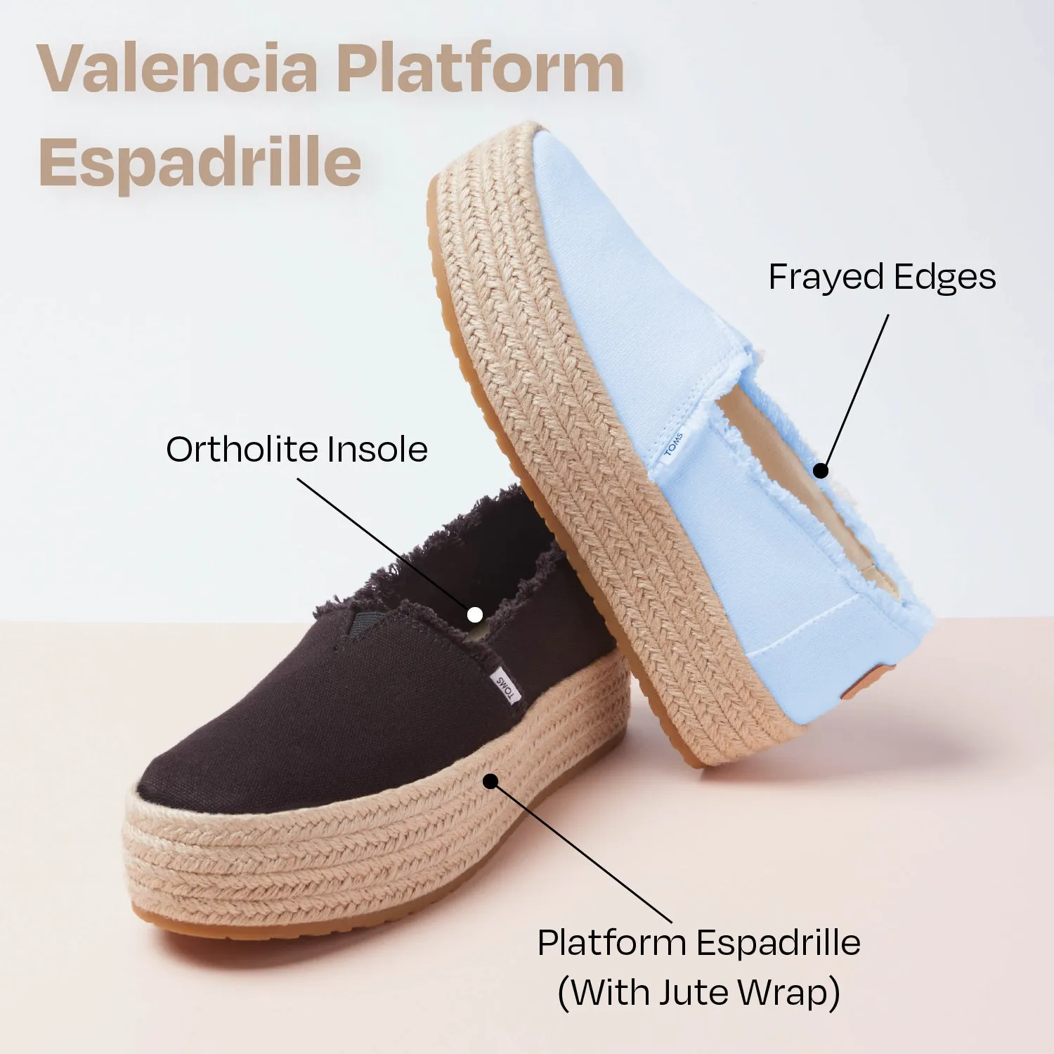 Valencia rope wrap Blue Platform Espadrilles