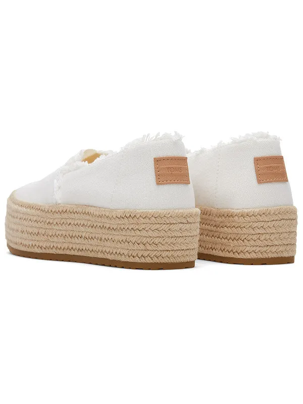 Valencia Rope Wrap White Platform Espadrilles