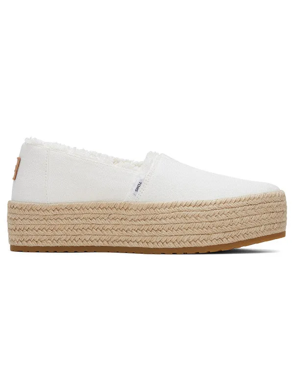 Valencia Rope Wrap White Platform Espadrilles