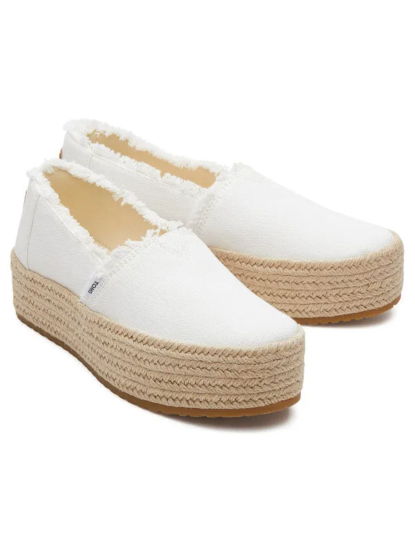 Valencia Rope Wrap White Platform Espadrilles