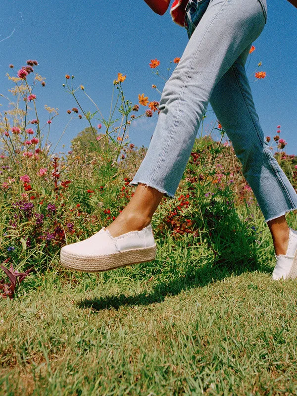 Valencia Rope Wrap White Platform Espadrilles