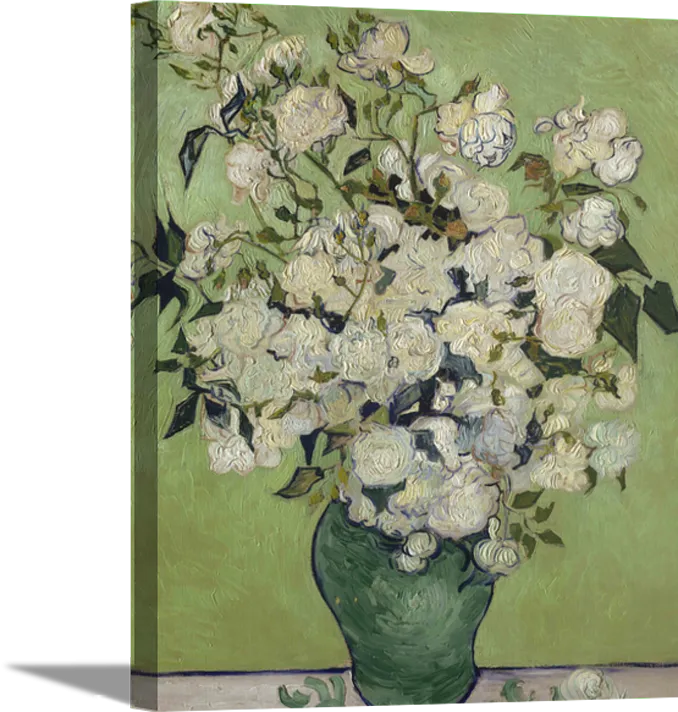 Vase of Roses | Vincent Van Gogh Masters Classic Art in Gallery Wrapped Canvas | Various Sizes