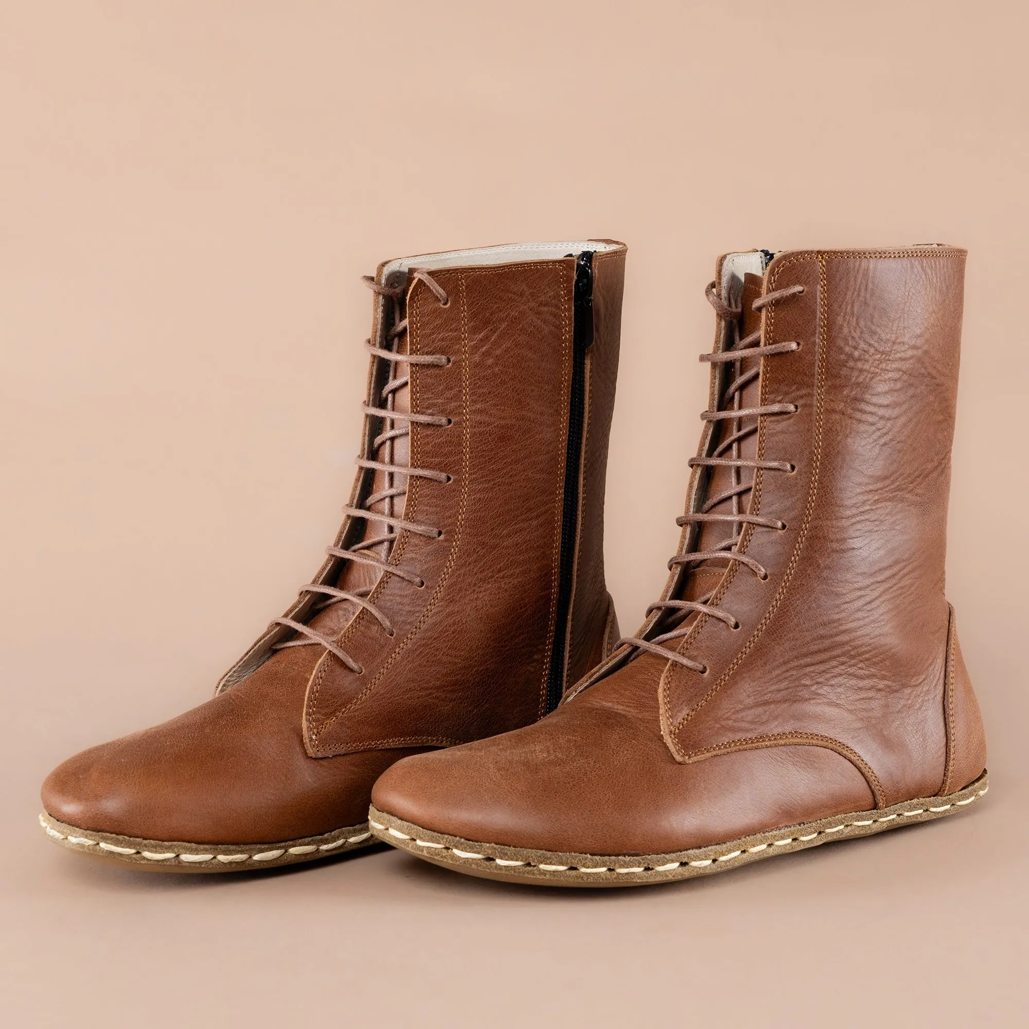 Women's Brown Barefoot High Ankle Boots